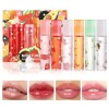 WishesMar Lot de 6 Huile à Levre Repulpantes Transparentes au Goût de Fruits Lip Oil Hydratantes Longue Durée Lip Gloss Pour 