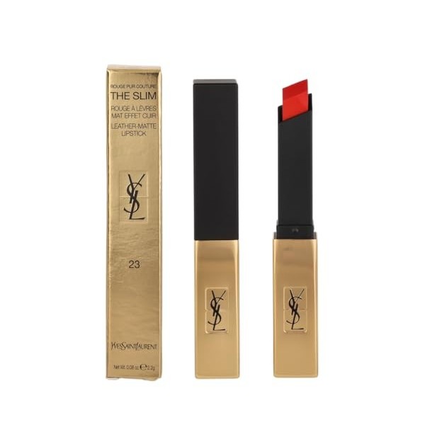 YSL Rouge Pur Couture The Slim Rouge à Lèvres mat longue tenue 23 Mystery Orange 2,2g