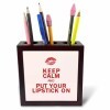 3dRose Keep Calm and Put Your Lipstick on Tile Porte-Stylo 12,7 cm ph_214536_1 12,7 cm