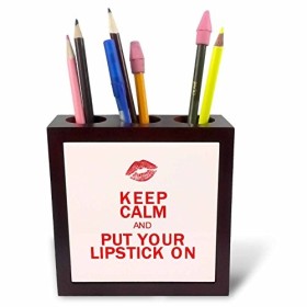 3dRose Keep Calm and Put Your Lipstick on Tile Porte-Stylo 12,7 cm ph_214536_1 12,7 cm