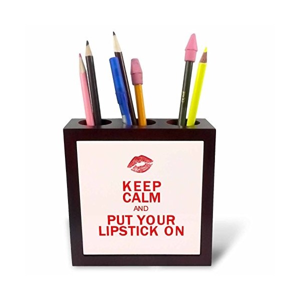 3dRose Keep Calm and Put Your Lipstick on Tile Porte-Stylo 12,7 cm ph_214536_1 12,7 cm