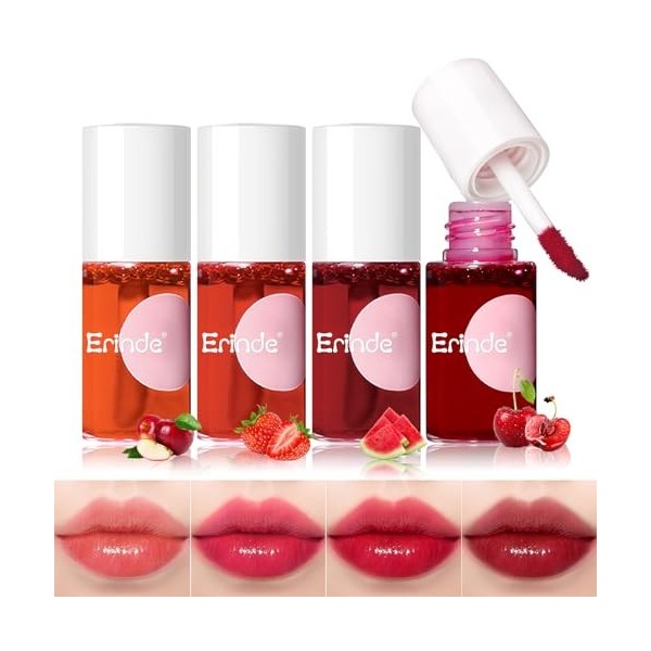 Erinde Lip Tint Stain Makeup，Korean Lip Tint, Lip Stain Tint Waterproof Makeup, Mini Liquide Lipstick, Non-sticky & Loog Last