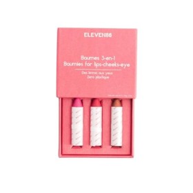 Trio Baumes teintés soin hydratant 10 ingrédients - Multistick 3en1 Lèvres Blush et Yeux - Made in France - longue tenue - sa