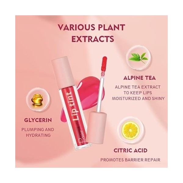 Lip Liquide Teinte Tint, Rouge à lèvres liquide Lip Stain, Lèvres Tint Teinture pour Les Levres Teinture pour Les Lèvres et l