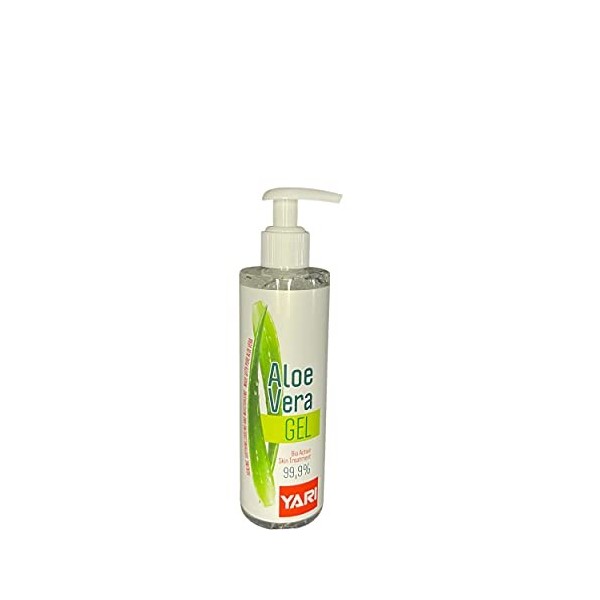 Yari Gel aloe vera bio pur 250 ml soins cheveux visages masque crème hydratante corps apaisant nourrissant coups de soleil so