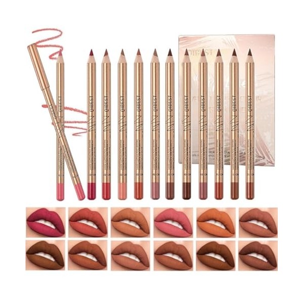 12 couleurs lipliner crayon set haute pigmentation imperméable à leau naturel velours lèvres maquillage Soft pencil durable 