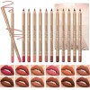 12 couleurs lipliner crayon set haute pigmentation imperméable à leau naturel velours lèvres maquillage Soft pencil durable 