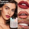 Sitovely 3PCS Peel Off Lip Liner Stain, Crayons à lèvres pelables,Long Wear Peel Off Lip Stain, Lip Stain Peel Off Matte Brow