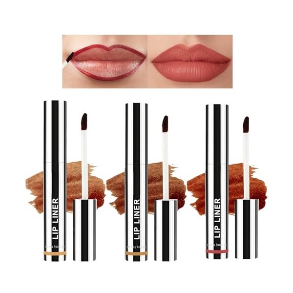 3PCS Peel off Lip Stain Tattoo, Peel off Lip Liner Tattoo Avec Une Finition Mate, Infusé Avec De La Vitamine E, Tattoo Lipsti