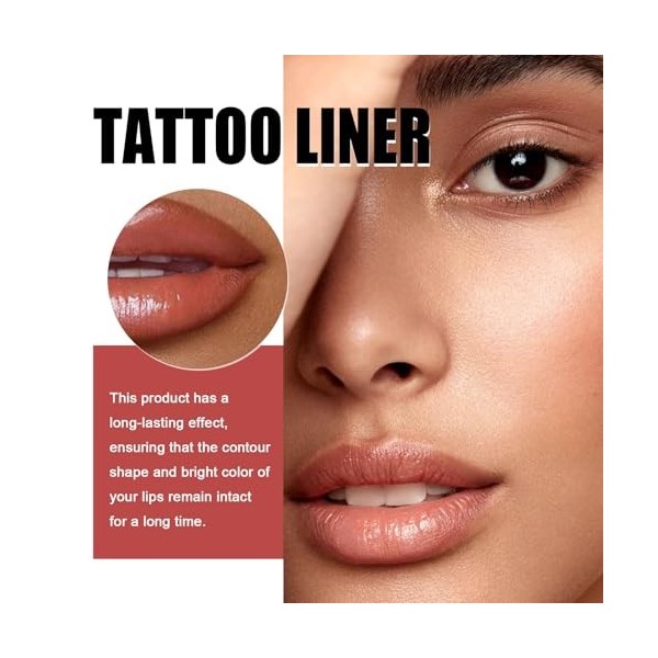 3PCS Peel off Lip Stain Tattoo, Peel off Lip Liner Tattoo Avec Une Finition Mate, Infusé Avec De La Vitamine E, Tattoo Lipsti