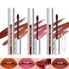 Baorder 3PCS Peel Off Crayon à lèvres, Long LastingTattoo Lip Liner avec pince à épiler, Peel Off Lip Stain Tattoo avec finit