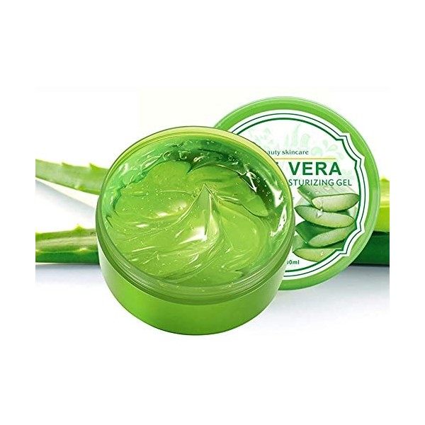 300g Gel dAloe Vera, Hydratant Visage et Corps, Gel Naturel dAloe Vera Hydratant pour Peaux Sèches, Réparateur des Coups de