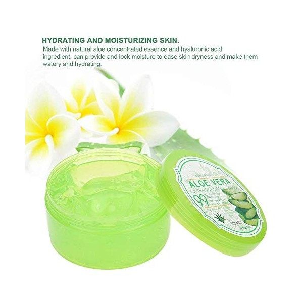 300g Gel dAloe Vera, Hydratant Visage et Corps, Gel Naturel dAloe Vera Hydratant pour Peaux Sèches, Réparateur des Coups de
