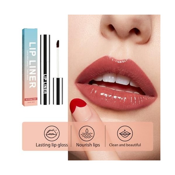 3 Pièces Crayon Contour des Lèvres Amovible, Tatouage Pelable, Lip Liner, Crayon à Lèvres Longue Durée, Crayon à Lèvres Amovi