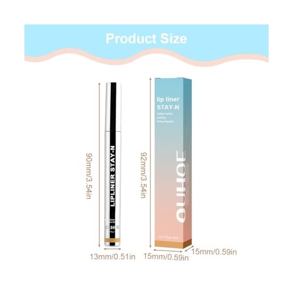 IEBTAWN Crayon À Lèvres Amovible Et Imperméable 1 Pièce - Délimitation Longue Durée Et Hydratation - 5Ml Couleur Marron Clai