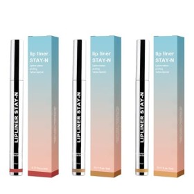 Zuofan 3 Pièces De Crayon à Lèvres, Repulpant Les Lèvres Et Résistant à Leau, Brun Clair, Brun Foncé, Rouge Vin 