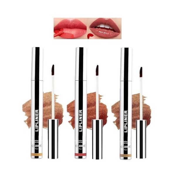 Mrettick 3PCS Crayon à lèvres,Peel Off Crayon à lèvres Tattoo,Peel Off Lip Stain,Long Lasting Lip Stain Peel Off,infusé d’aci