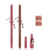 Apooliy Crayon Lip Liner mat,Crayon à lèvres rétractable hautement pigmenté,Crayon à lèvres nude pour toute la journée avec t