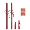 Apooliy Crayon Lip Liner mat,Crayon à lèvres rétractable hautement pigmenté,Crayon à lèvres nude pour toute la journée avec t