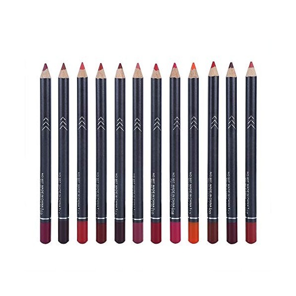 Stylo rouge à lèvres, longue durée 12 couleurs/ensemble stylo eye-liner sans irritation Comestic outil crayon crayon à lèvres