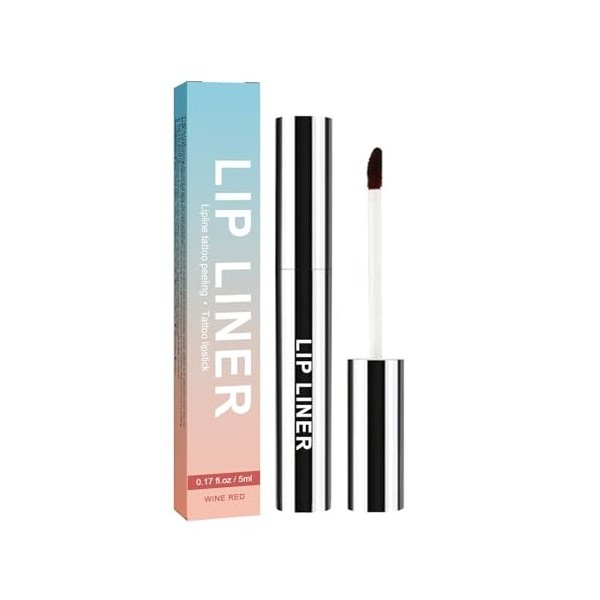 Dyceittdia Crayon Contour des Lèvres, 5ml Crayon à Lèvres Amovible, Peel-Off Lip Liner, Définit les Lèvres et Révèle leur Cou