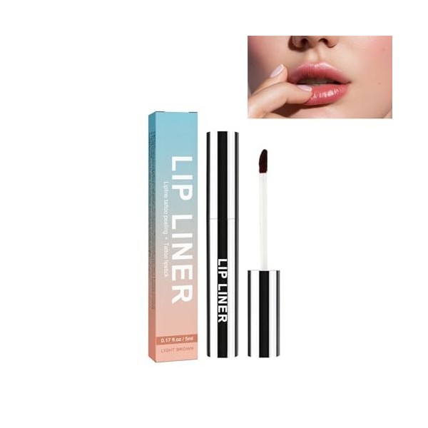 Dyceittdia Crayon Contour des Lèvres, 5ml Crayon à Lèvres Amovible, Peel-Off Lip Liner, Définit les Lèvres et Révèle leur Cou