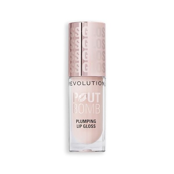 Revolution Beauty, Pout Bomb Gloss Repulpant, Brillance Intense pour des Lèvres Pulpeuses avec Acide Hyaluronique & Peptides,