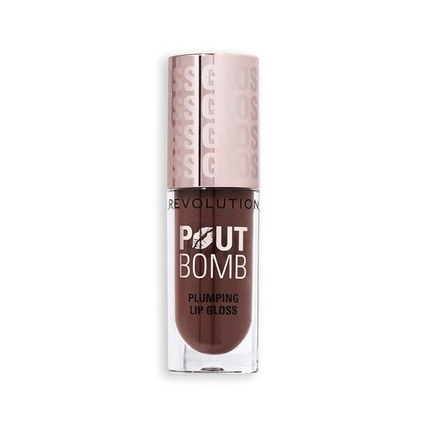 Revolution Beauty, Pout Bomb Gloss Repulpant, Brillance Intense pour des Lèvres Pulpeuses avec Acide Hyaluronique & Peptides,