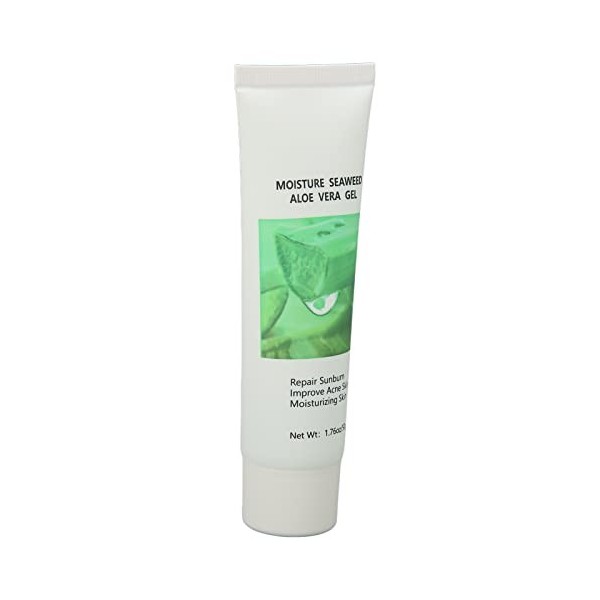 50g Gel DAlgues Aloe Vera, Acné Reconstituant Hydratant Après Soleil Réparation Crème Visage Coups de Soleil, Hydratant Algu