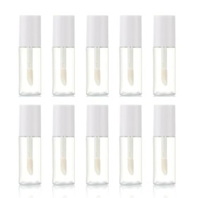 Lot de 10 tubes vides de gloss, rechargeables, maquillage pour les lèvres, transparents, gloss transparent, pour gloss à lèvr