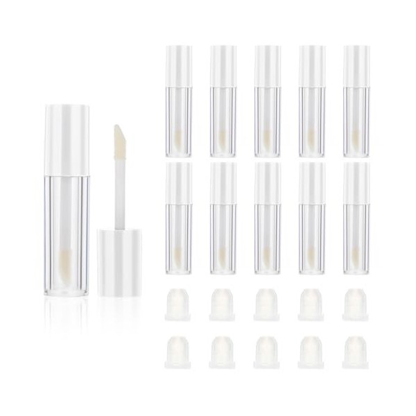 Molain Lot de 10 mini tubes vides rechargeables de 2,5 ml pour baume à lèvres, échantillons de rouge à lèvres, baumes à lèvre