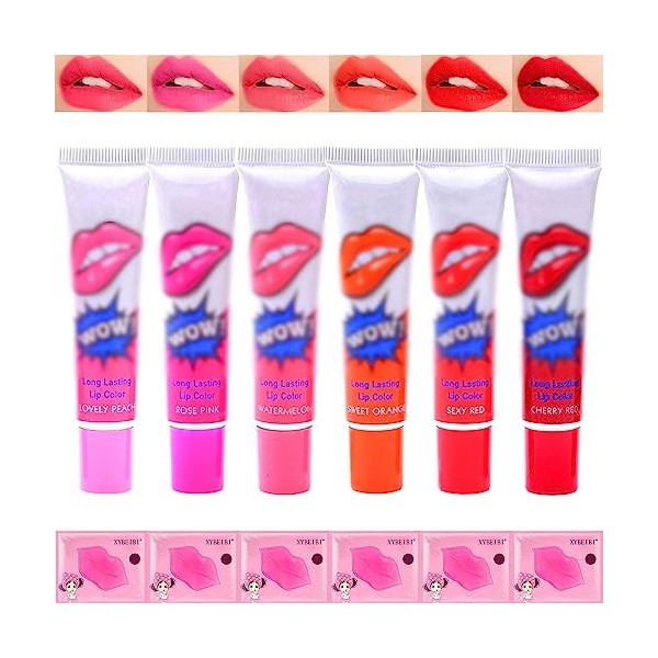 Peel Off Lip Gloss 12 Pcs Rouge a Levre Peel Off Lip Tattoo Peel Tattoo Lipstick Peel Off Lip Stain Tattoo Peel Off Lip Mask 