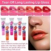 Peel Off Lip Gloss 12 Pcs Rouge a Levre Peel Off Lip Tattoo Peel Tattoo Lipstick Peel Off Lip Stain Tattoo Peel Off Lip Mask 