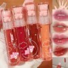 Baorder 4Pcs Ours Lip Glaçage Brillant À Lèvres Hydratant,Gelée Rouge À Lèvres Liquide Mignon Ours Lipgloss Hydratant Teintur