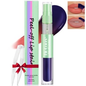 NewBang Teinture à lèvres Peel Off avec flacon pulvérisateur, Tattoo Magic Color Lip Stain Tint Gloss à lèvres étanche, Rouge