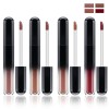 Apooliy 4pcs Matte Lip Gloss,Rouge à lèvres non collant et lisse,Rouge à lèvres liquide longue durée 4 couleurs,Résistant à l