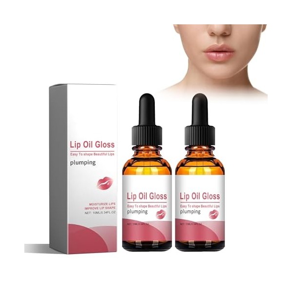 Huile Pour Les Lèvres, Lip Huile Essentielle, 2 Pièces Huile Pour Le Soin Des Lèvres, Huile Hydratante Pour Les Lèvres, Gloss