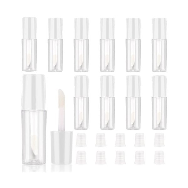 JJUNW Lot de 10 mini tubes vides rechargeables de 1,2 ml pour baume à lèvres, baume à lèvres, échantillons de rouge à lèvres,