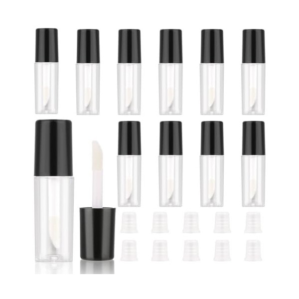 JJUNW Lot de 10 mini tubes vides rechargeables de 1,2 ml pour baume à lèvres, baume à lèvres, échantillons de rouge à lèvres,