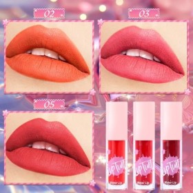 3 Couleurs de Teinture à Lèvres, Lip Tint Lip Stain Set, Mini Rouge à Lèvres Liquide, Brillant à Lèvres Hydratant Longue Duré