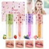 Horuili® 4 Pièces Huile À Lèvres Transparente Incolore, Set De Gloss à Lèvres Aromatisé Aux Fruits, Brillants À Lèvres Aux Fr