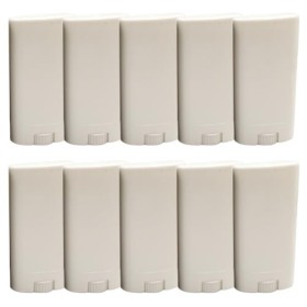Lot de 10 tubes vides rechargeables ovales en plastique blanc de 15 ml pour déodorant, baume à lèvres, rouge à lèvres, tube d