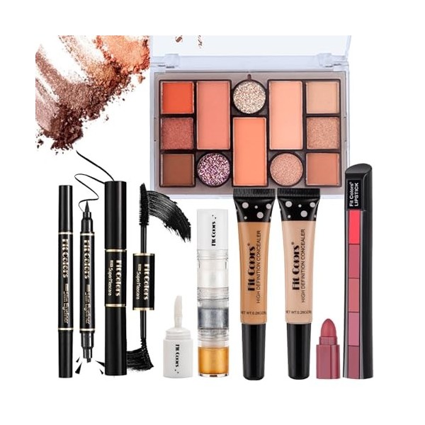 Joyeee Kit de maquillage Professionnel, Ensemble de Makeup avec Makeup Palette Correcteur Lipstick Mascara Eyeliner Gel Paill