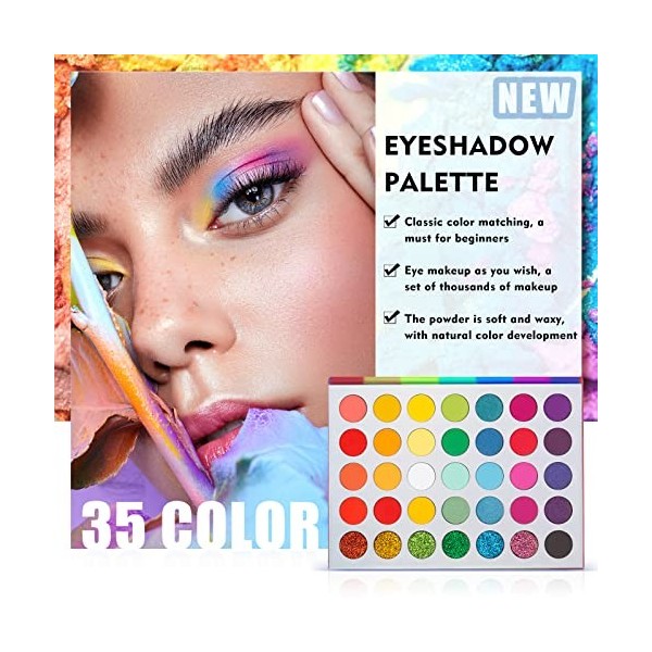 Palette de maquillage pour les yeux hautement pigmentée Beteligir, palette de fards à paupières métalliques scintillants mats