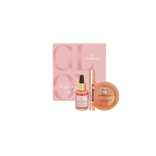 La Provençale - Coffret Le Glow dIris Mittenaere - Coffret Maquillage & Soin - Sérum Booster dEclat multi usage - La Poudre