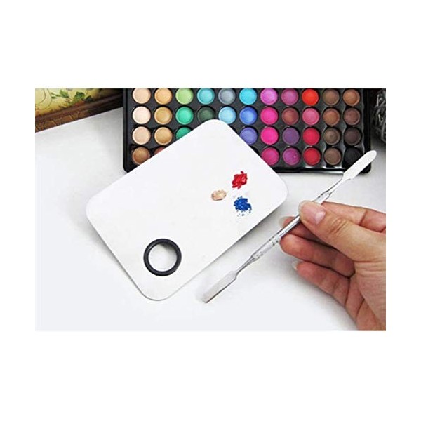 Make-up Artist,Palette de mélange de maquillage en acier inoxydable avec spatule pour mélanger fond de teint, argent TOY-STOR