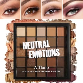 Afflano Palette dOmbres à Paupières Nude Neutre, Base De Taupe Chaud Fard à Paupière Palette Maquillage Yeux Mates Et Brilla