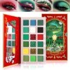 Afflano Palette de Fards à Paupières de Noël, Multichrome Eyeshadow Palette Rouge Vert Très Pigmentée, Ombre à Paupières Roug