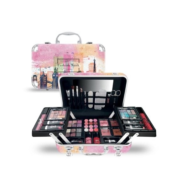 GLOSS! | Coffret Beauté Femme | Coffret Cadeau Femme|Cadeaux Noël | Palette de Maquillage PARIS XL | 60 pièces : Blush, Fard 