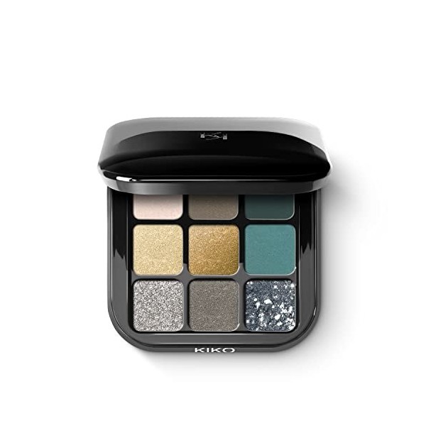 KIKO Milano Glamour Multi Finish Eyeshadow Palette 06 | Palette De 9 Ombres À Paupières Aux Finis Variés